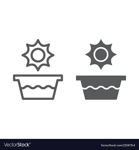 Hot Water Line And Glyph Icon Temperature And Vector Image