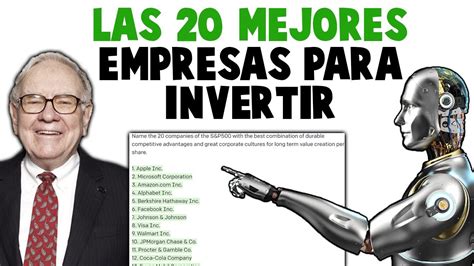 La Inteligencia Artificial Revela Las Mejores Acciones Y Me Ense A