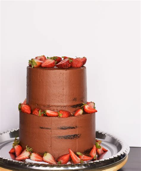 Chocolate Wedding Cake with Strawberry Filling – Sew Bake Decorate