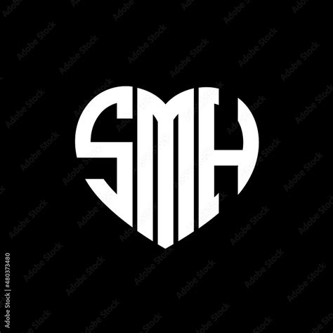 SMH letter logo design on black background.SMH creative initials letter ...