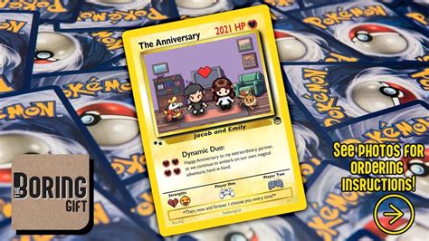 Custom Anniversary Pokemon Card Gift For Him Or Her Wedding Or