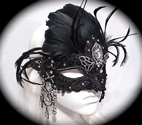 Black Beauty Rhinestone Masquerade Mask Ma 102 Etsy Masquerade Mask Masquerade Mask