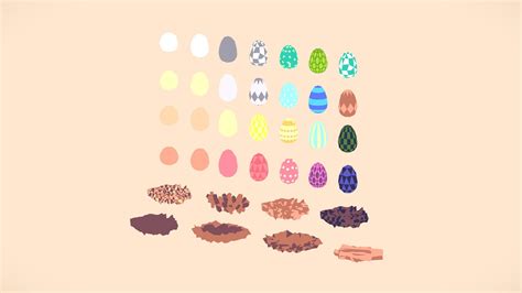 Low Poly Egg And Nest Pack Buy Royalty Free 3d Model By Yunxi Zheng