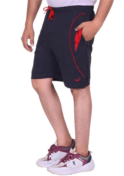 Buy Vego Men S Regular Fit Cotton Shorts Charcoal Online At Best