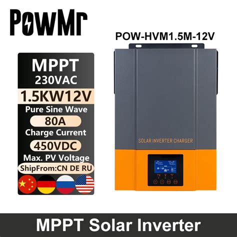 PowMr inversor Solar híbrido de 1500W 12V 230V Panel PV 450V máx