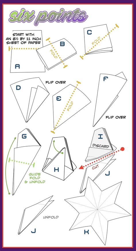 Six Points Star Origami Free Printable Papercraft Templates