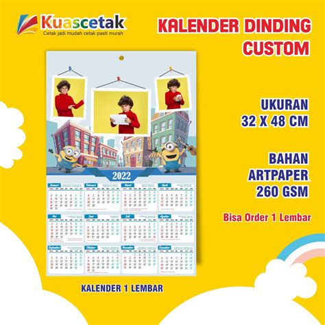 Jual Kalender Dinding 2022 Custom Foto A3 Shopee Indonesia