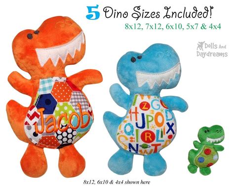 Embroidery Machine Dinosaur ITH Pattern | Dolls And Daydreams