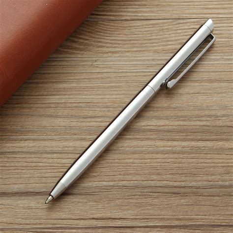 Rotating Metal Ballpoint Pen Stainless Steel Ball Pen Steel Pen