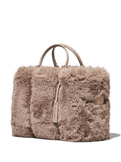 Marc Jacobs The Tote Fluffy Mini Bag In Brown Modesens