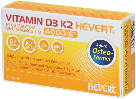 Hevert Vitamin D3 K2 Plus Calcium Magnesium 4000 I E Kapseln Ab 16