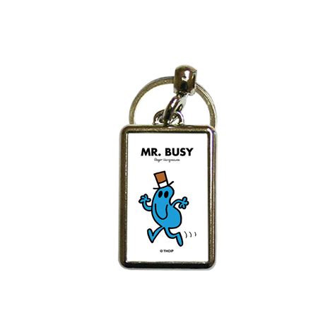 Personalised Mr Busy Metal Keyring