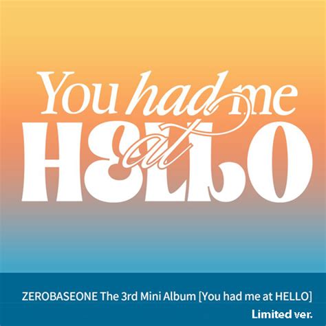 Zerobaseone You Had Me At Hello Solar Ver Limited Edition