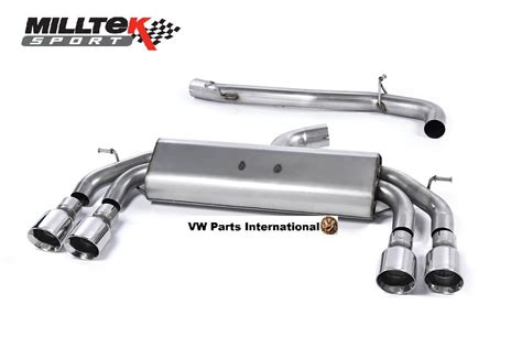 VW Golf MK7 R Milltek 3 Race Cat Back Exhaust Non Valved Non Resonated