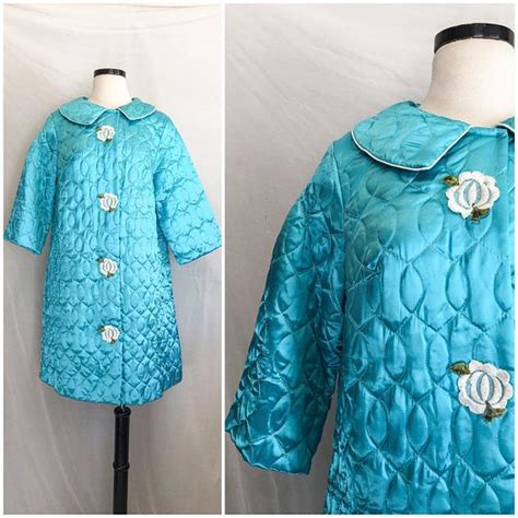 Vtg Housecoat Late 50s Early 1960s Quilted Robe 60s 1950s Etsy