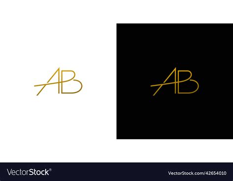 unique  luxury ab letter initials logo design vector image
