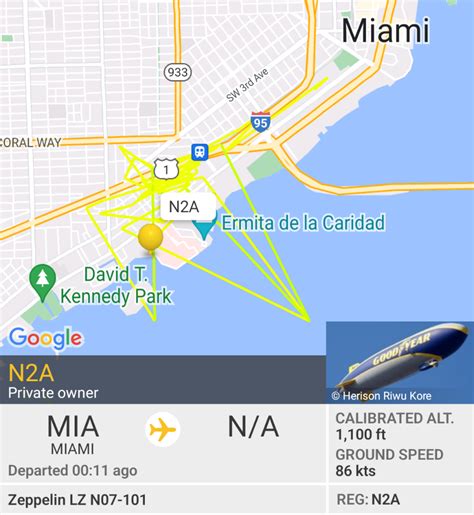 The Goodyear Blimp Over Miami Flightradar24