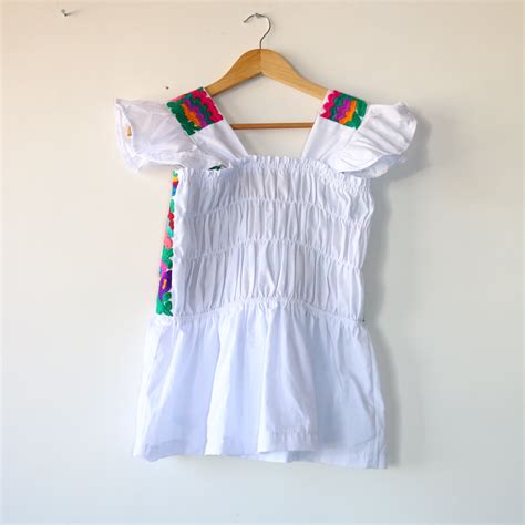 Huipil De Nahua Puebla Nahua Blouse Embroidered On Blanket Etsy