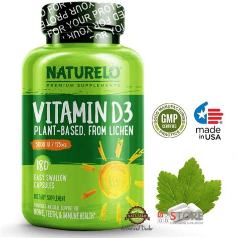 Jual Naturelo Vitamin D3 5000 Iu Plant Based 180 Capsules Jakarta Utara Good Store