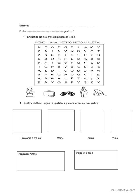 Evaluacion Consonantes M Y P Compren English Esl Worksheets Pdf Doc