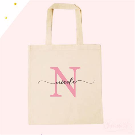 Tote Bag Natural Inicial Y Nombre