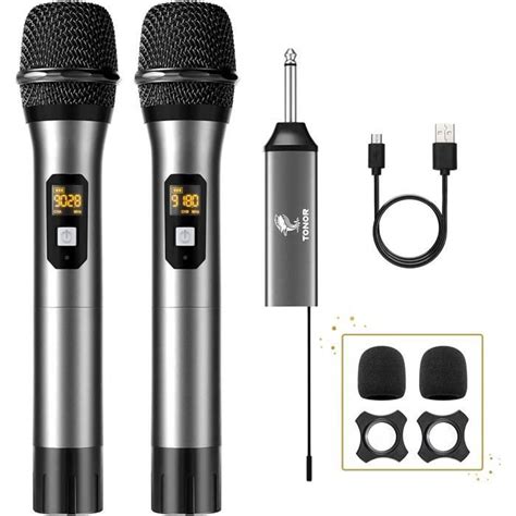 TONOR Microphone sans Fil Système UHF de Micro Dynamique à Main