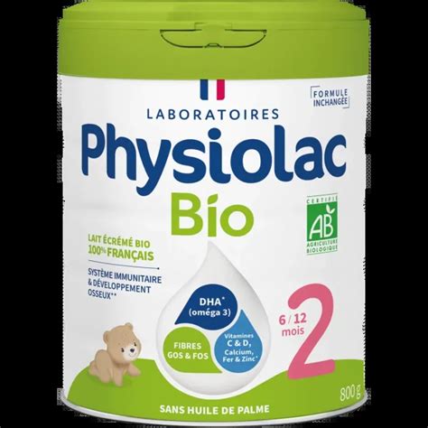 Physiolac Lait infantile Bio pour Bébé fabriqué en France