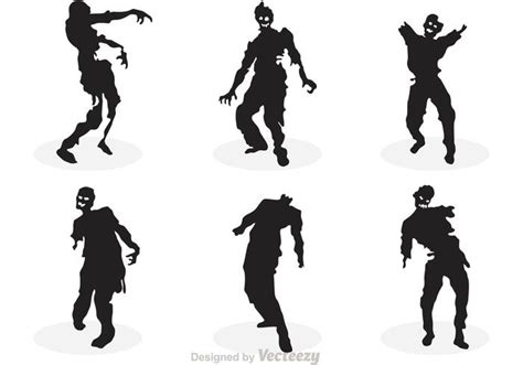 Vector Zombie Silhouette Set 91865 Vector Art at Vecteezy