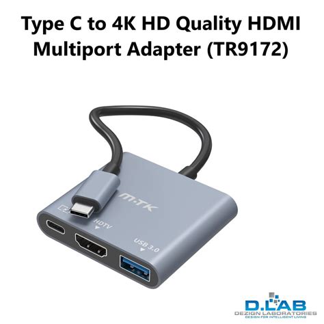 Type C To 4k Hd Quality Hdmi Multiport Adapter Tr9172 Dezign Lab