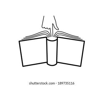 Stick Figure Reading Book Hand Drawn Stock Vector Royalty Free