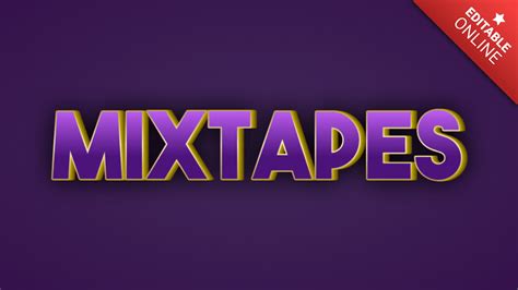 Mixtapes 3D Roxo Dourado Gerador De Efeitos De Texto