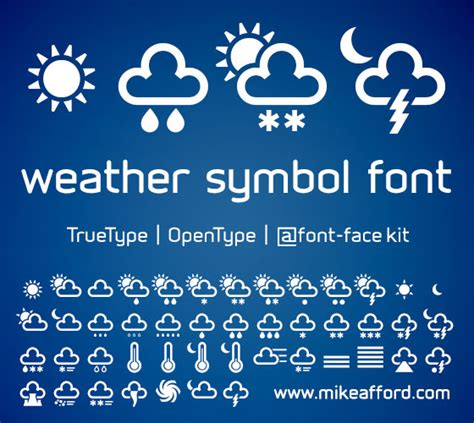 Weather Symbol Font Mike Afford Media