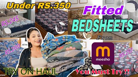 Meesho Double Bed Bedsheets Haul World Cheapest Fitted Bedsheet Haul