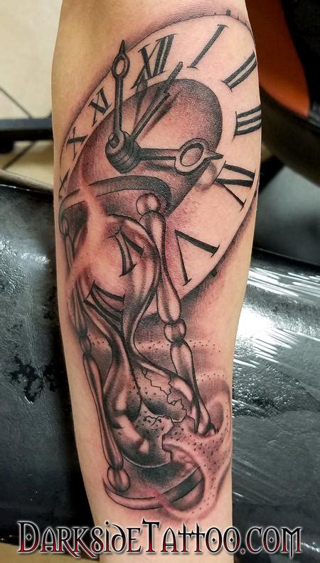 Darkside Tattoo Tattoos Black And Gray Clock And Hourglass