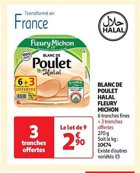 Promo Blanc De Poulet Halal Fleury Michon Chez Auchan Icatalogue Fr