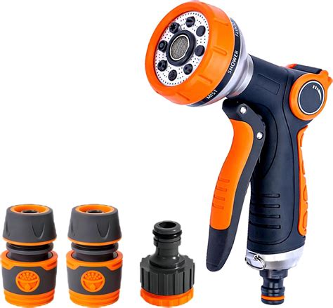 Rncop Garden Hose Spray Gun 8 Adjustable Patterns High Pressure Hose