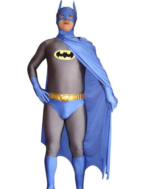 Batman Spandex Lycra Superhero Zentai Batsuit With Cape For Halloween