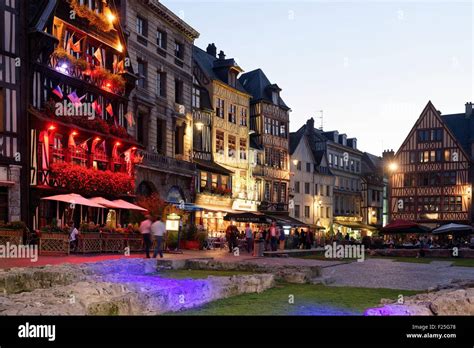 France Seine Maritime Rouen Place Du Vieux Marche Stock Photo Alamy