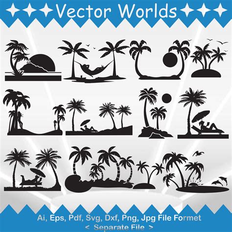 Beach Stencils SVG Vector Design - MasterBundles