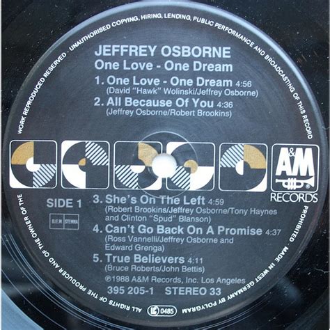 Jeffrey Osborne One Love One Dream Vinyl Lp 1988 Eu