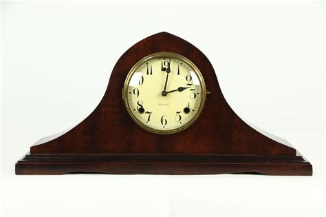 Mahogany 1920 Antique Mantel Clock Signed Gilbert