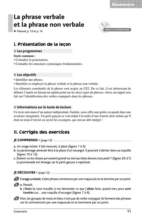 Les Phrases Verbales Et Non Verbales Exercices