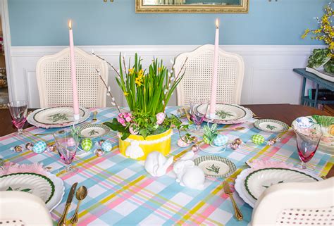 A Plaid Pastel Easter Table Pender And Peony A Southern Blog