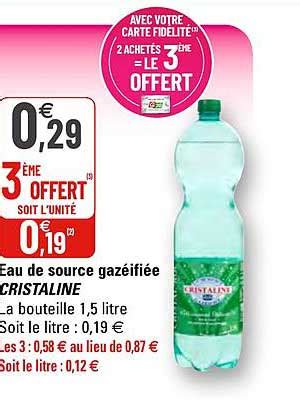 Promo Eau De Source Gazéifiée Cristaline chez G20 iCatalogue fr