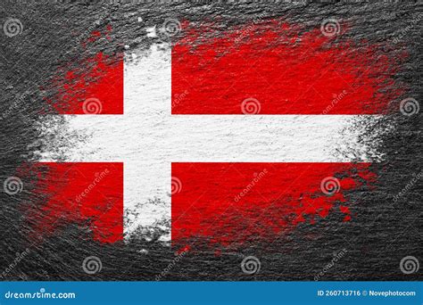 Flag Of Denmark Flag Is Painted On A Stone Surface Stone Background