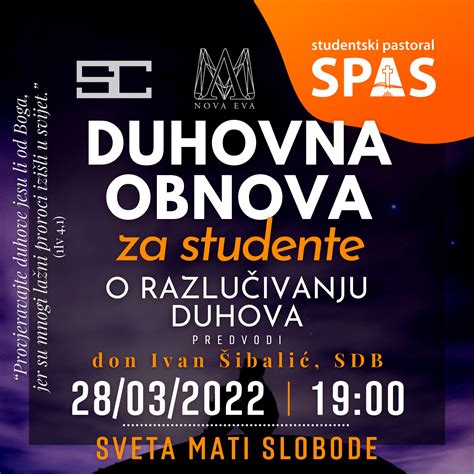 Duhovna obnova za studente 28 ožujka Župa Duha Svetoga