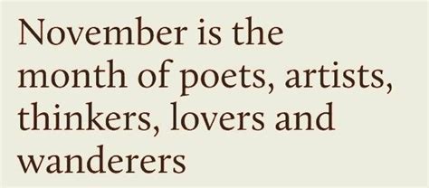 A Quote That Reads November Is The Month Of Pots Artists Thinkers