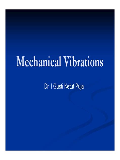 Vibrations Lect 1 To 3 Download Free Pdf Resonance Dynamics