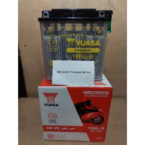 Jual Accu Basah Motor Grand Supra Mio Sporty YB5L B YUASA Shopee