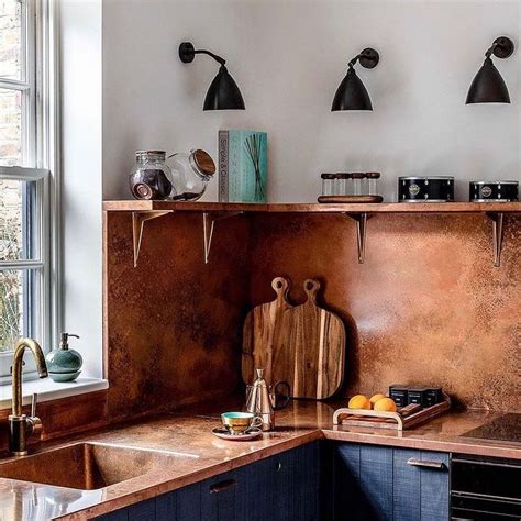 Copper Kitchen Splashbacks Range Of Finishes Halman Thompson